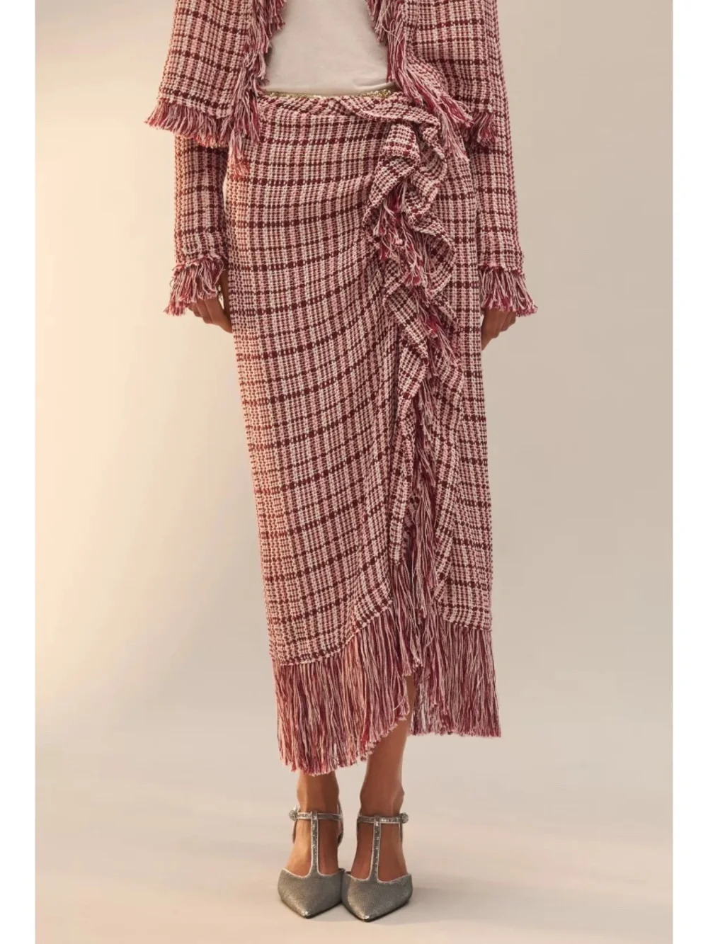 NWT Zara limited edition fringe structured skirt